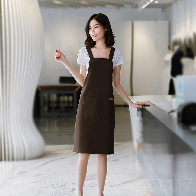 正品围裙韩版时尚厨房纯棉罩衣服务工员定制邮LOGO印字服防作油包