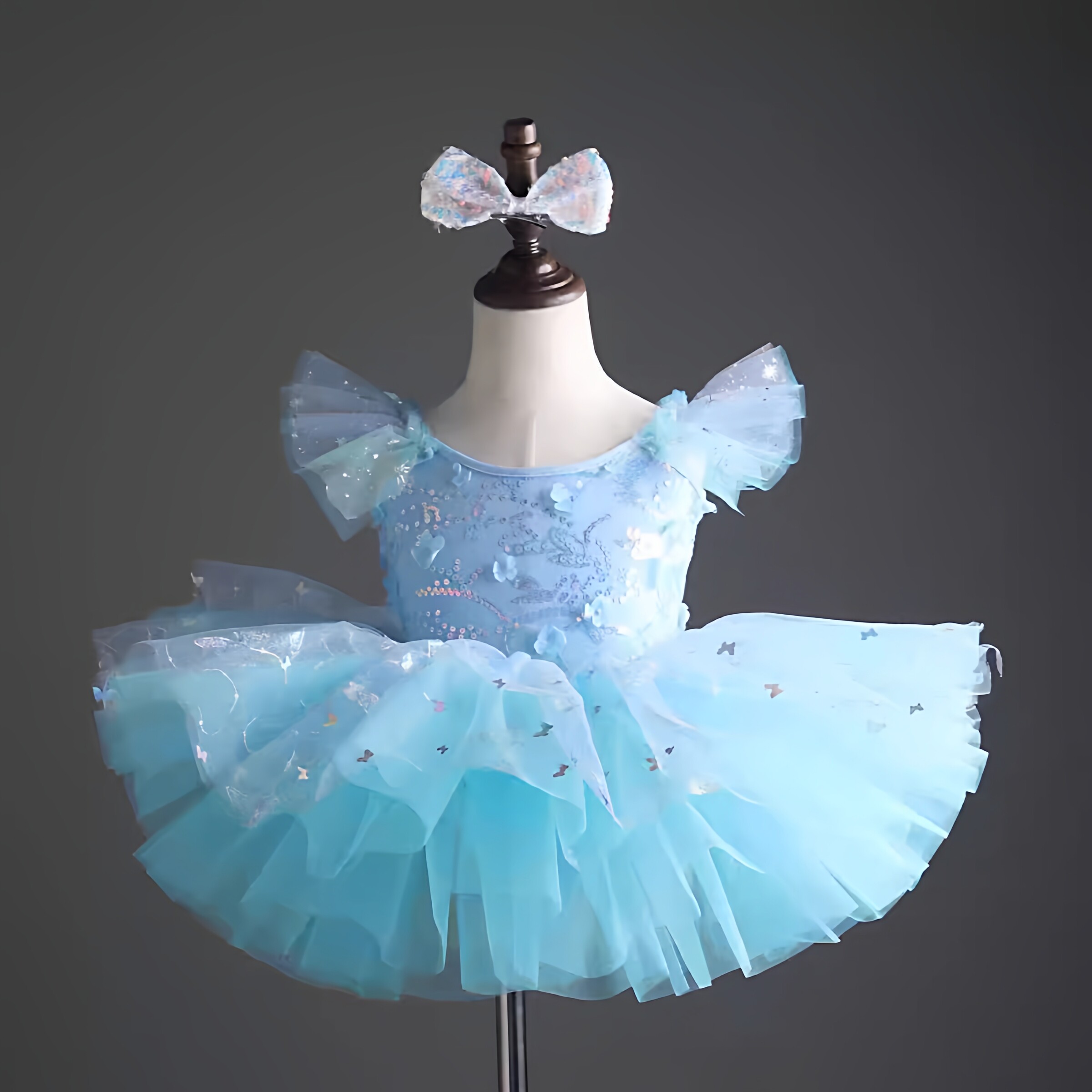 幼儿舞蹈纱裙表演服女孩粉色公主裙儿童演出服女童现代亮片蓬蓬裙