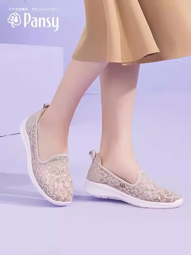 盼洁单鞋休闲蕾丝拇指外翻女鞋