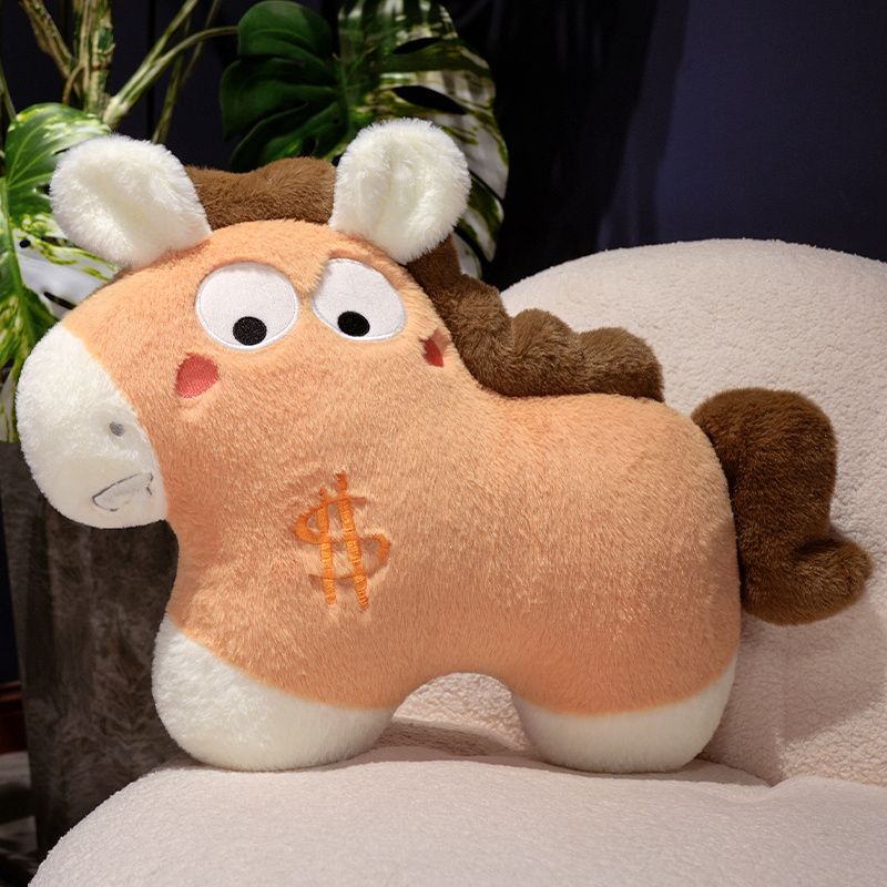 马年吉祥物马上有钱公仔毛绒玩具小马玩偶安抚布娃娃抱枕生日礼物