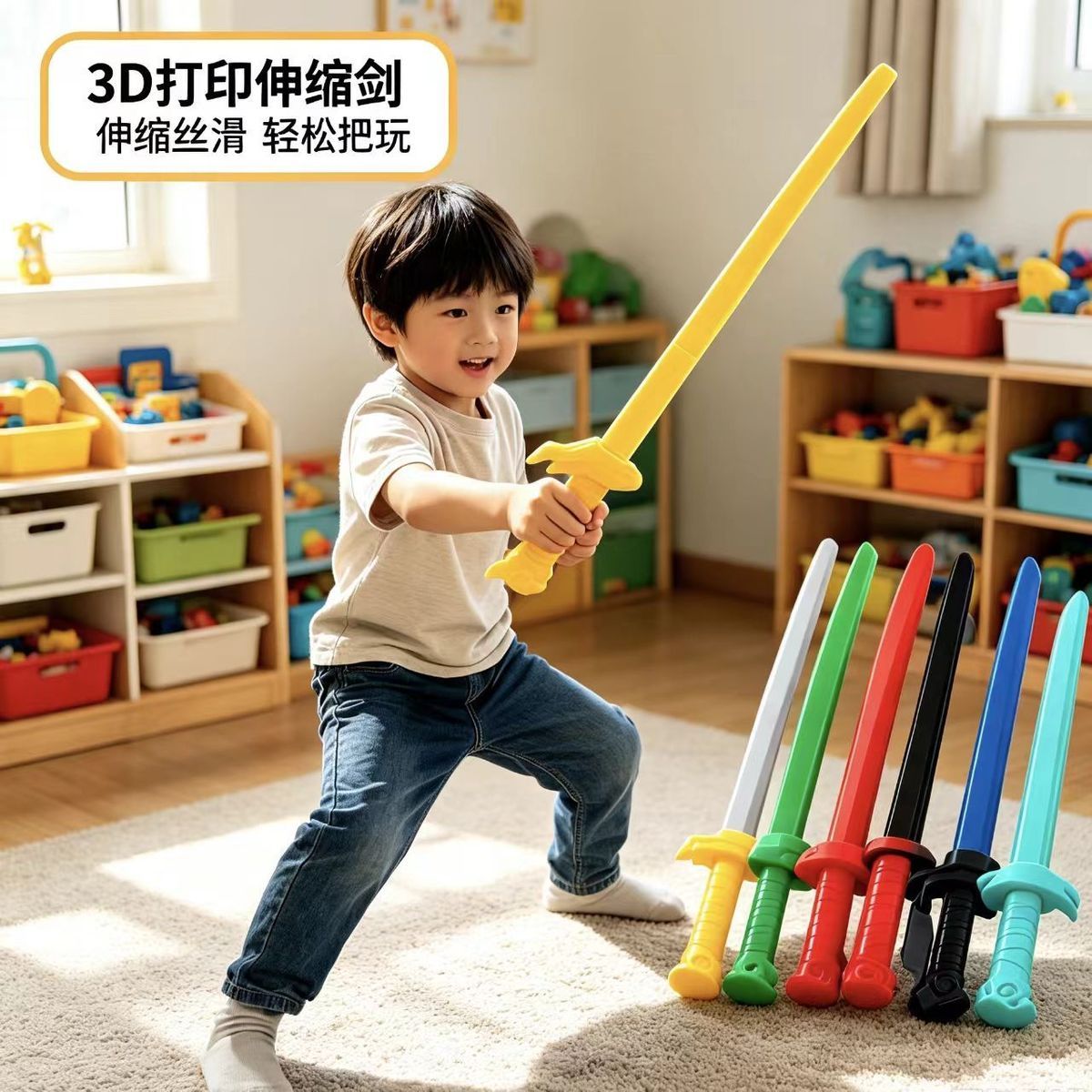 亚索疾风之刃3D打印伸缩解压重力甩剑潮玩刀剑图片