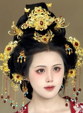 原创 馥华 重工发冠流苏发簪发钗明制唐风汉婚冠古风头饰仙气