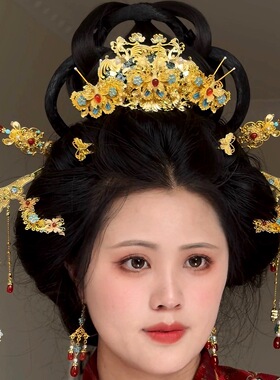 原创 玉华 明制重工发冠流苏发钗套装发饰古风头饰汉服配饰百搭