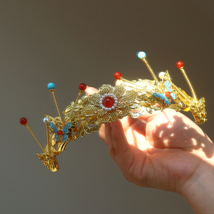 原创 画蝶 发冠明制发钗唐风头饰汉服配饰百搭古风