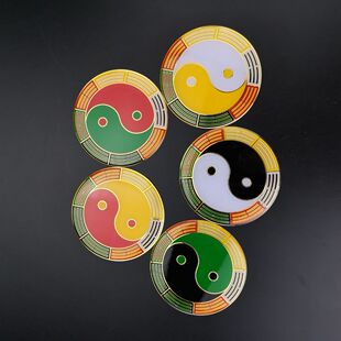 纯铜八厘米太极卦爻版太极八公分烤漆版万字符
