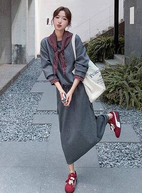 新灰色松弛感卫套C090-892装裙女季2025衣年款休闲减龄秋工装半身