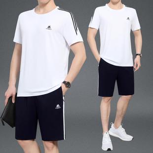 短裤 男168 9922宽袖 爸爸休闲短衣松 恤半中袖 新款 夏季 老年运动套装