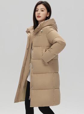 撤柜外贸暖品正羽绒新棉服女中长款204冬2款宽松连帽加厚保95866