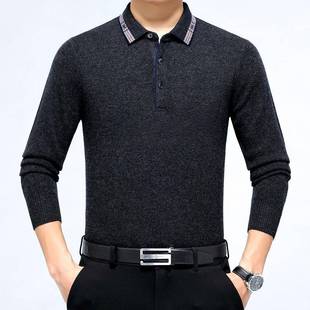 羊绒衫 打底冬季 男年加中厚翻新领纯色宽松爸爸装 G针衫 织 09K18 款