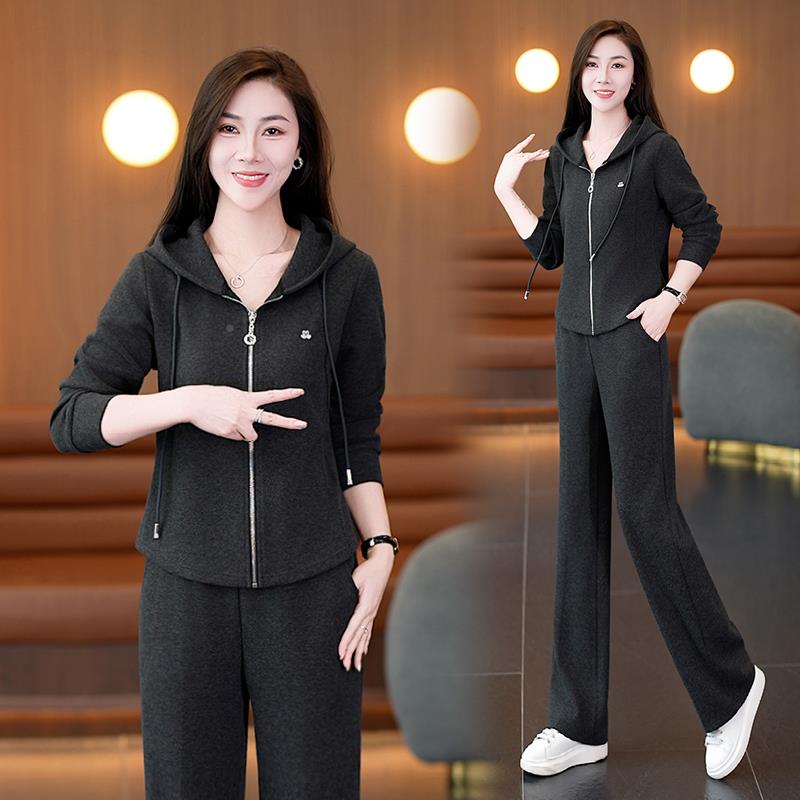 2L025春秋新款96730898运动套装女装长袖PO气O领训练服透春健秋季