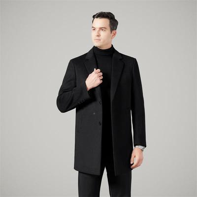 205冬装男绒士双面羊绒19211-C2羽呢大衣中长款商务休闲羊毛子西