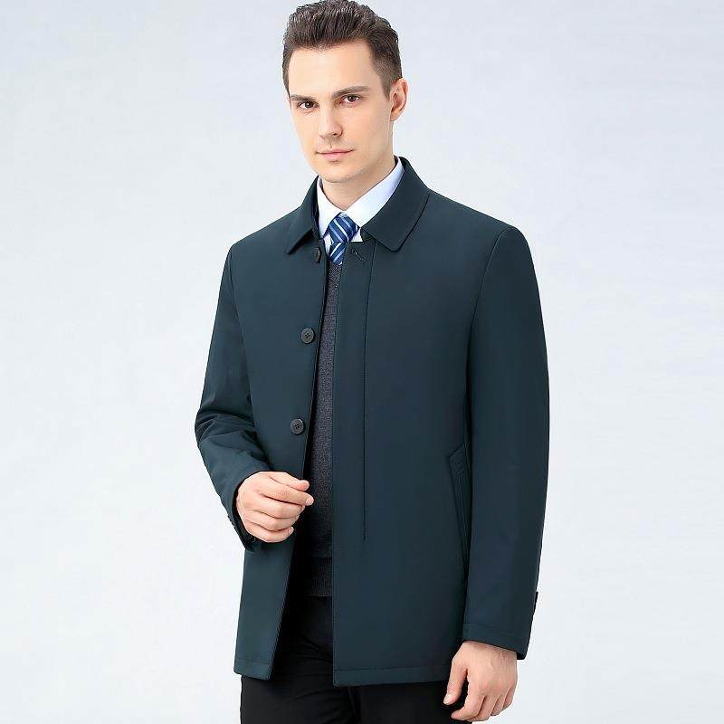 冬中年轻薄款羽闲绒服男新款翻装领男羽绒夹克216-F外套商务休爸