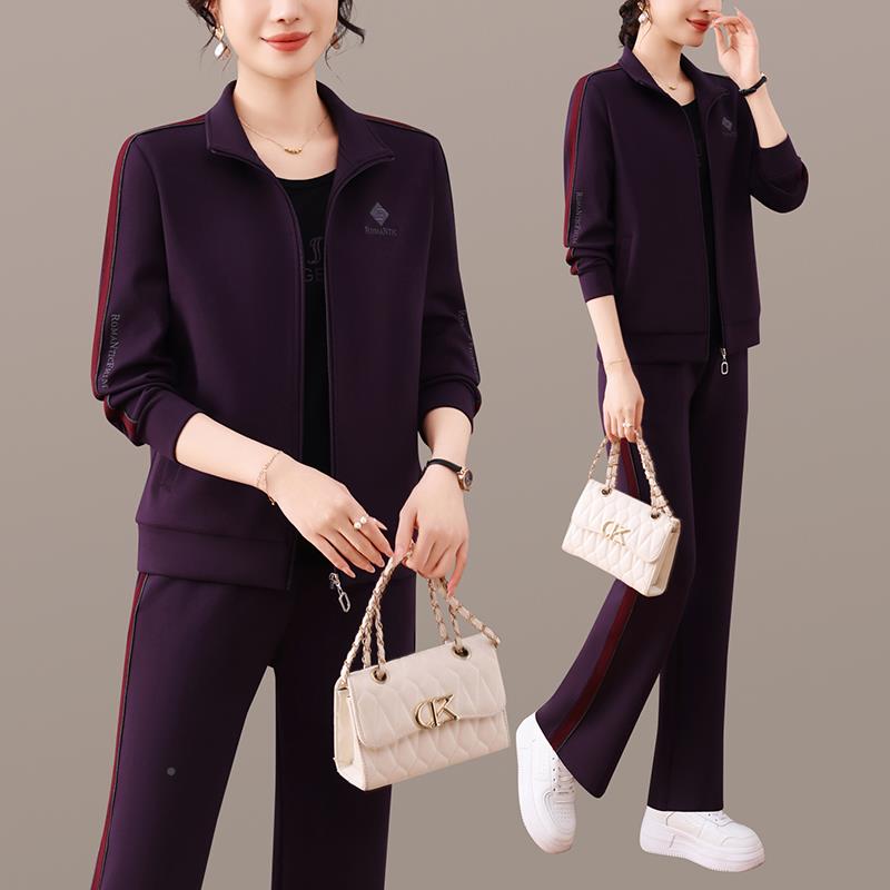 休运户动套装女春秋202闲减5新款时尚洋气妈妈龄96662292显瘦外跑