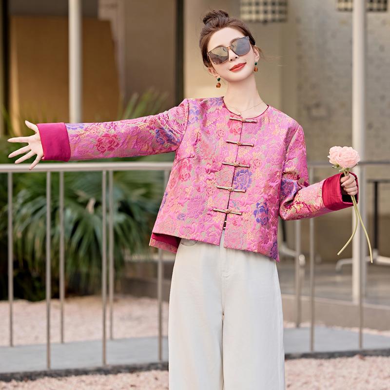 20风2SY2700-05秋新款高级感国Y高端盘扣上衣新季中式女装提花外