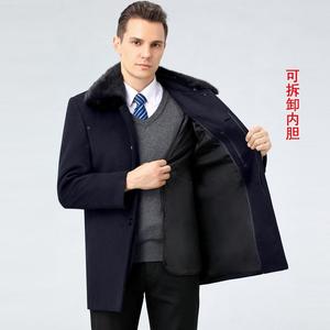 22207-ZZ02年4冬款中老男士保暖加厚绒大商务休闲上衣外套毛羊领