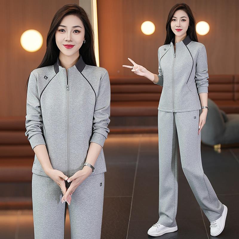 96730839202春秋L女款休闲运动服套健装长袖POO领透气吸湿身5训练