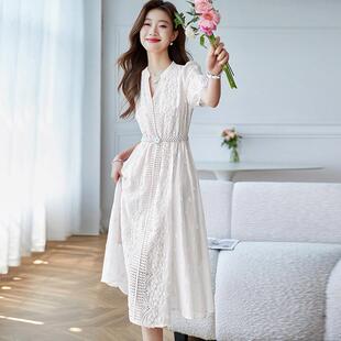 氣質式 海邊度假顯瘦裙腰仙法女收裙子 時尚 天絲連衣女夏施5503新款