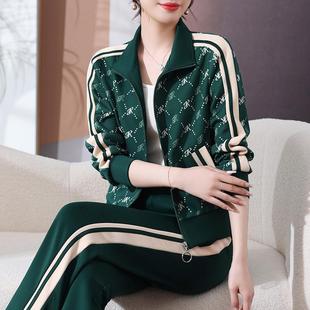 中老年运气动套装 质显春瘦岁女人新外套妈妈 女76220050秋冬款 时尚