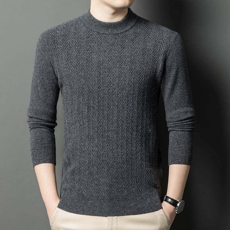 冬季士绒衫厚中年SD8896-Y男加装休闲圆领保暖羊男毛衣针织羊毛衫