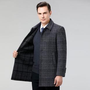 2024面品牌男双呢羊绒大衣冬季羽绒服内胆中6653-U老爸年羊呢爸毛