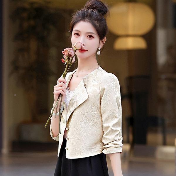 秋装新款时尚潮LT9011-0流春气简约小个子文0艺范女装短外套 L质T