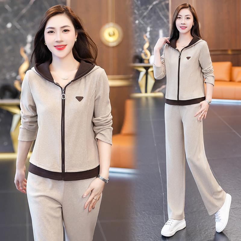 205春秋新款PLO领女运动96888397套装长O袖休闲宽松棉透气跑步2训