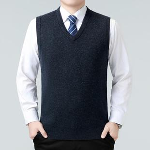 025秋冬中年马2甲心男士 毛坎肩爷爷针织羊绒2505 背加厚暖保爸爸装