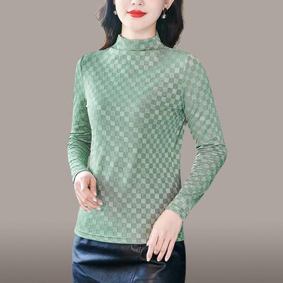 圆领长t袖恤女秋20春23新款纯棉洋气减龄打底衫百搭气质上宽73360