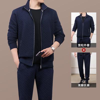 中年人82528410运动套装男2松025秋季新款爸爸装步男宽大码士春秋