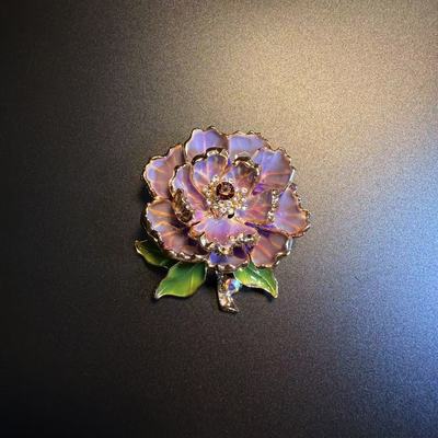 开花的橄榄 Vintage古着 Lavender Bloom紫色花朵胸针