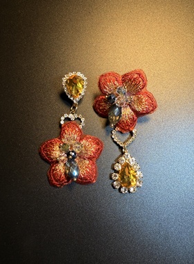 开花的橄榄 Vintage古着 Needle Blossom耳饰