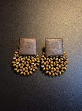 开花的橄榄 Vintage古着 Rustic Charm耳钉 耳环 耳饰