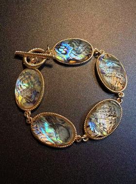 开花的橄榄 Vintage古着 Chic Iridescent Chain贝壳手链