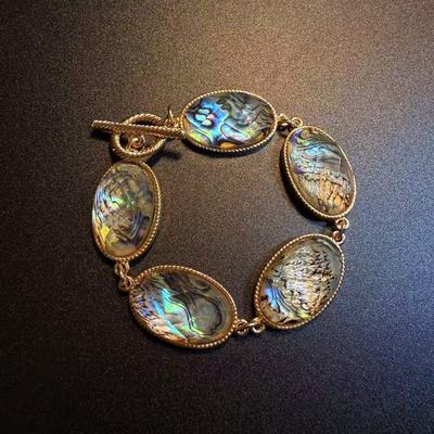 开花的橄榄 Vintage古着 Chic Iridescent Chain贝壳手链