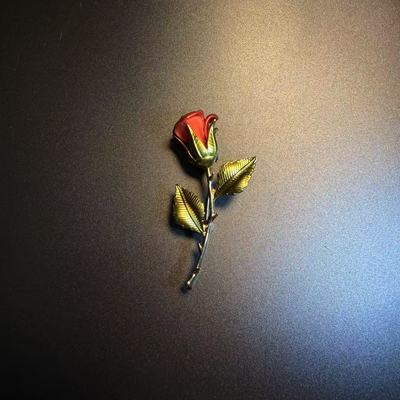 开花的橄榄 Vintage古着 Chic Rose Brooch胸针