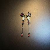 橄榄 流苏耳钉 Vintage古着 开花 Antique Glow长款 耳环 耳饰