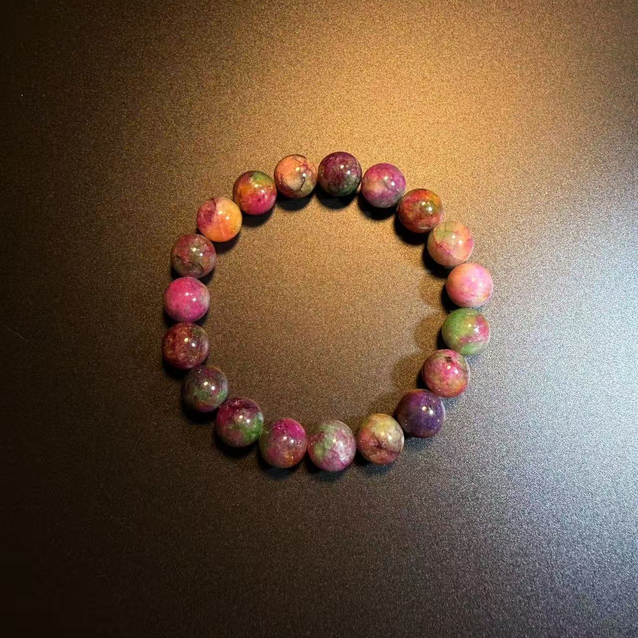 开花的橄榄 Vintage古着 Rainbow Beads彩色串珠手链 天然石手串