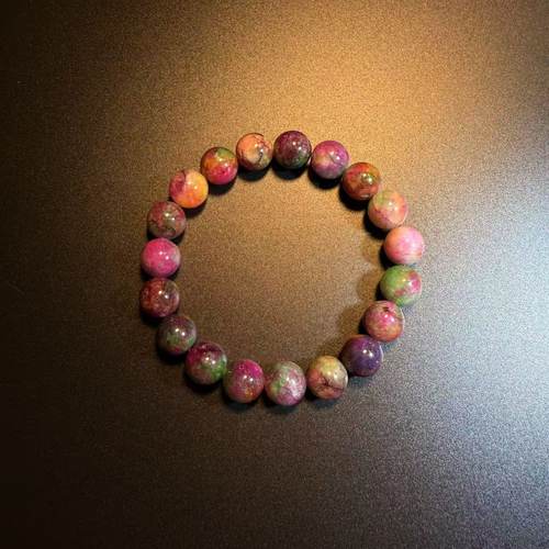 开花的橄榄 Vintage古着 Rainbow Beads彩色串珠手链 天然石手串