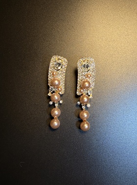 开花的橄榄 Vintage古着 CreamCream Drop珍珠流苏耳钉 耳环 耳饰