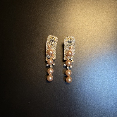 开花的橄榄 Vintage古着 CreamCream Drop珍珠流苏耳钉 耳环 耳饰