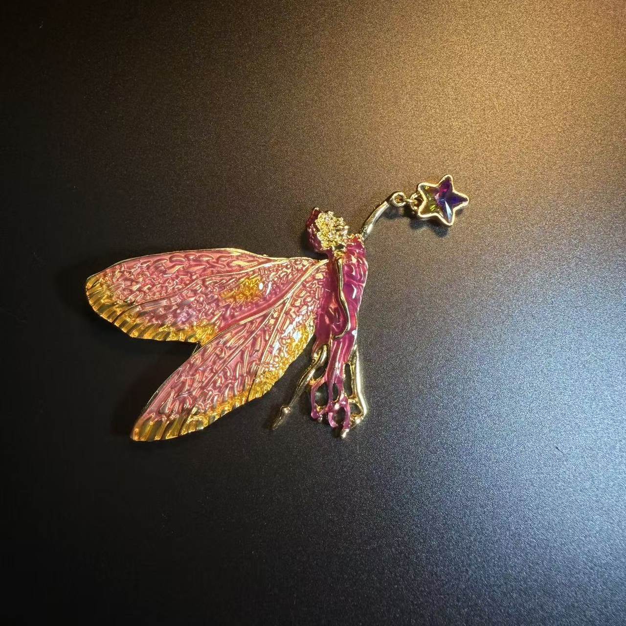 开花的橄榄 Vintage古着 Fairy Brooch天使翅膀胸针