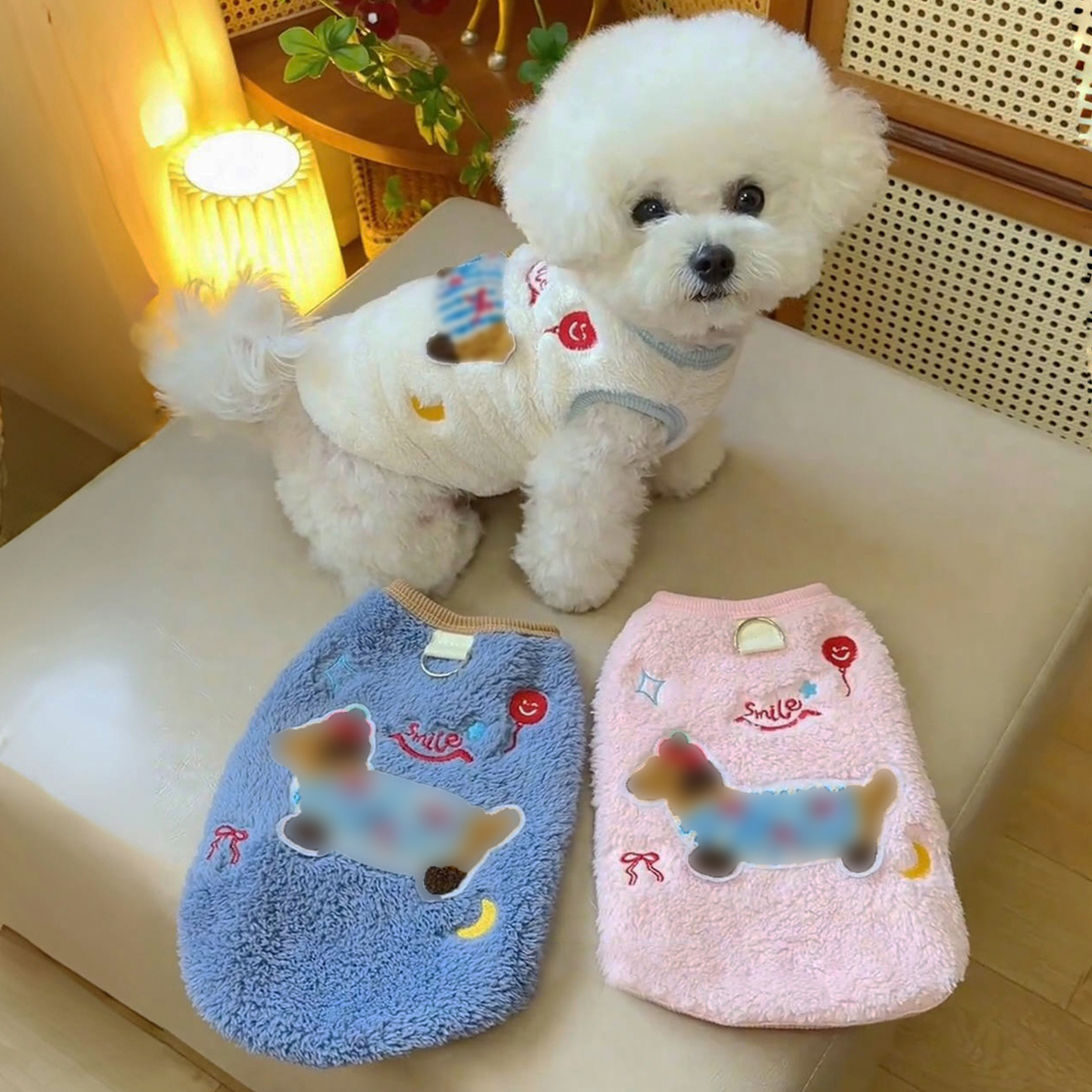 狗狗衣服秋冬腊肠狗卡通背心保暖幼犬比熊泰迪雪纳瑞加绒加厚马甲