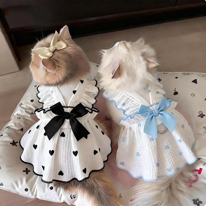 夏季薄款透气防掉毛猫咪连衣裙图片