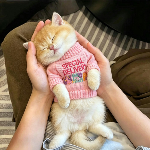 小奶猫衣服秋冬加厚保暖针织背心