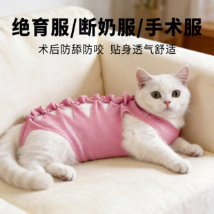 猫咪绝育服母猫断奶透气猫猫防舔咬手术服母狗公猫术后服宠物衣服