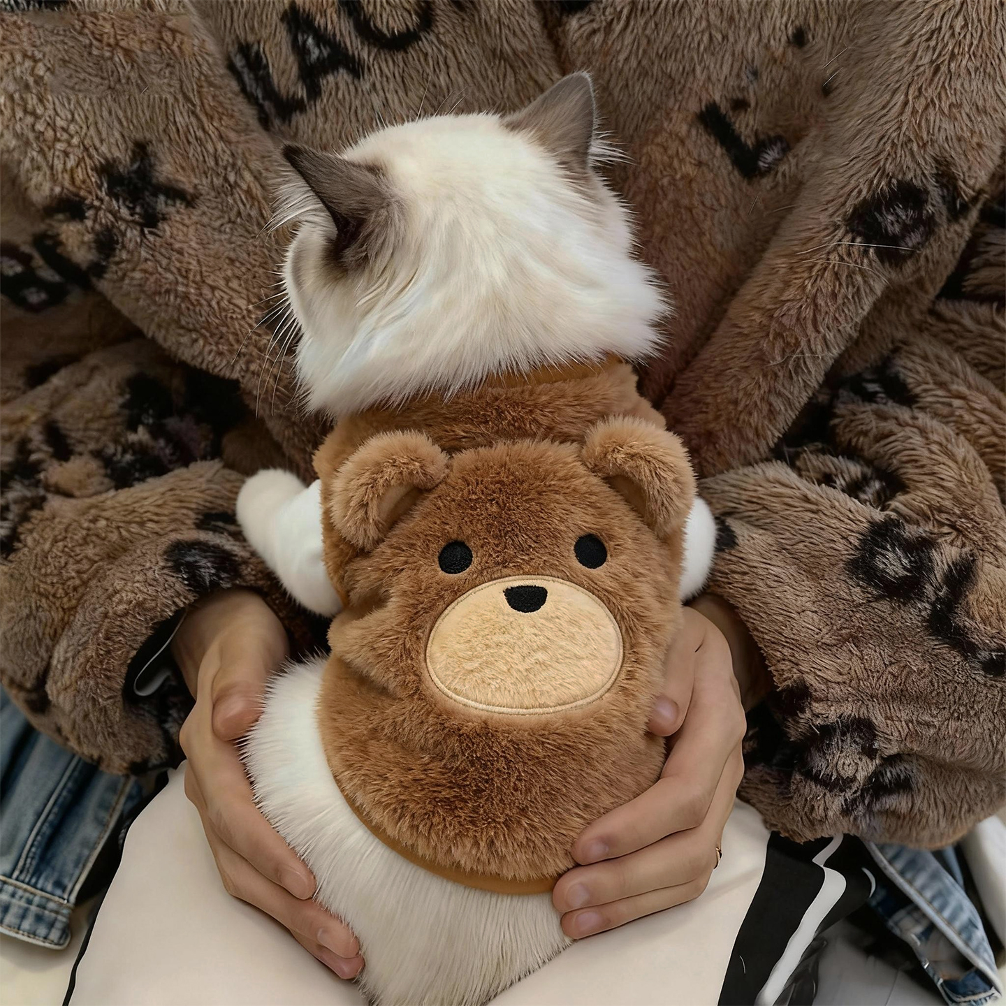 猫咪衣服秋冬款加绒马甲可爱银渐层布偶保暖冬季狗狗比熊泰迪背心