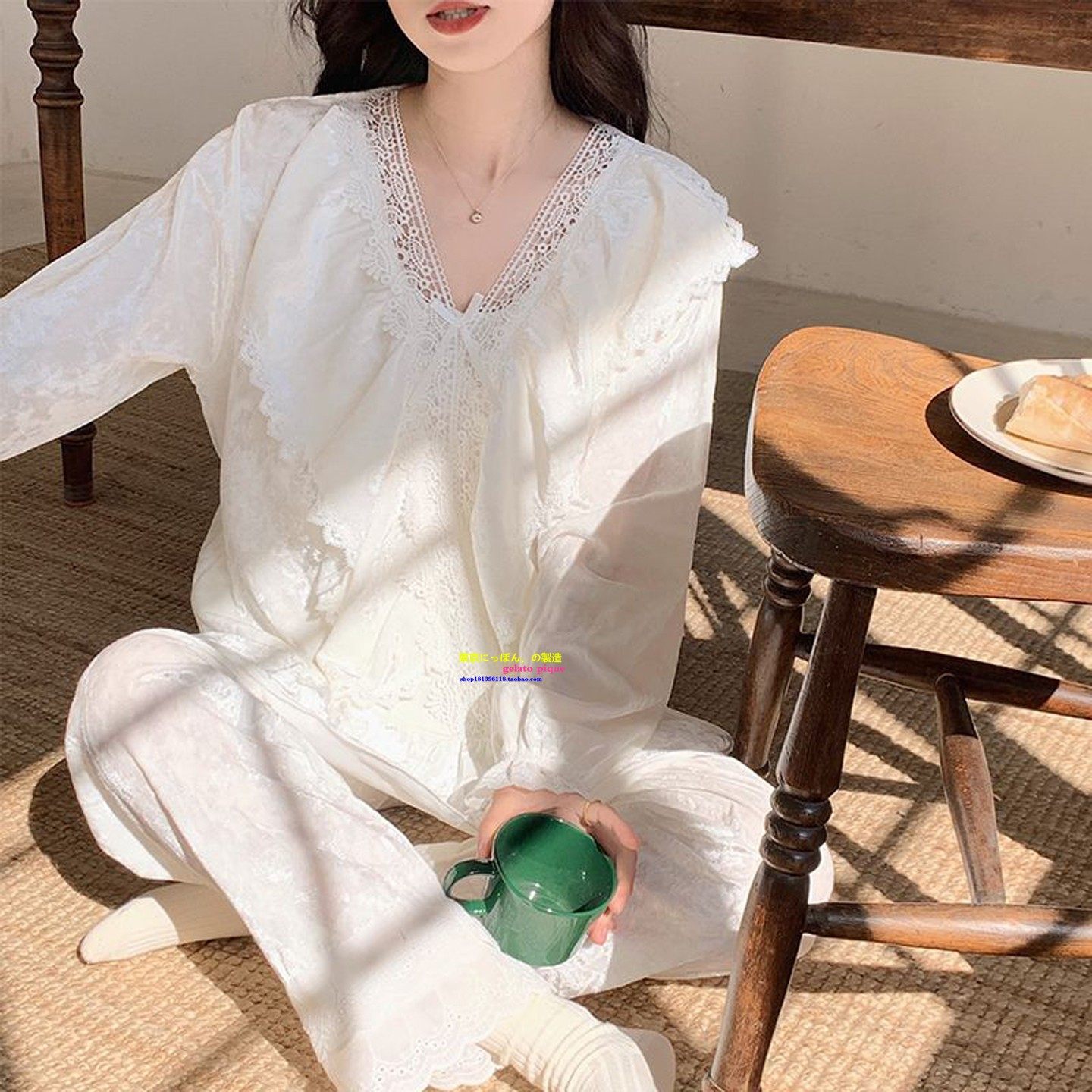 春秋季苏在同款金丝绒甜美风睡衣