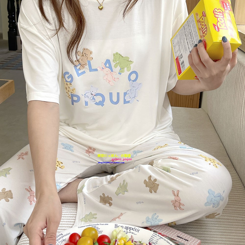 日本GP夏季彩色动物柔软睡衣女