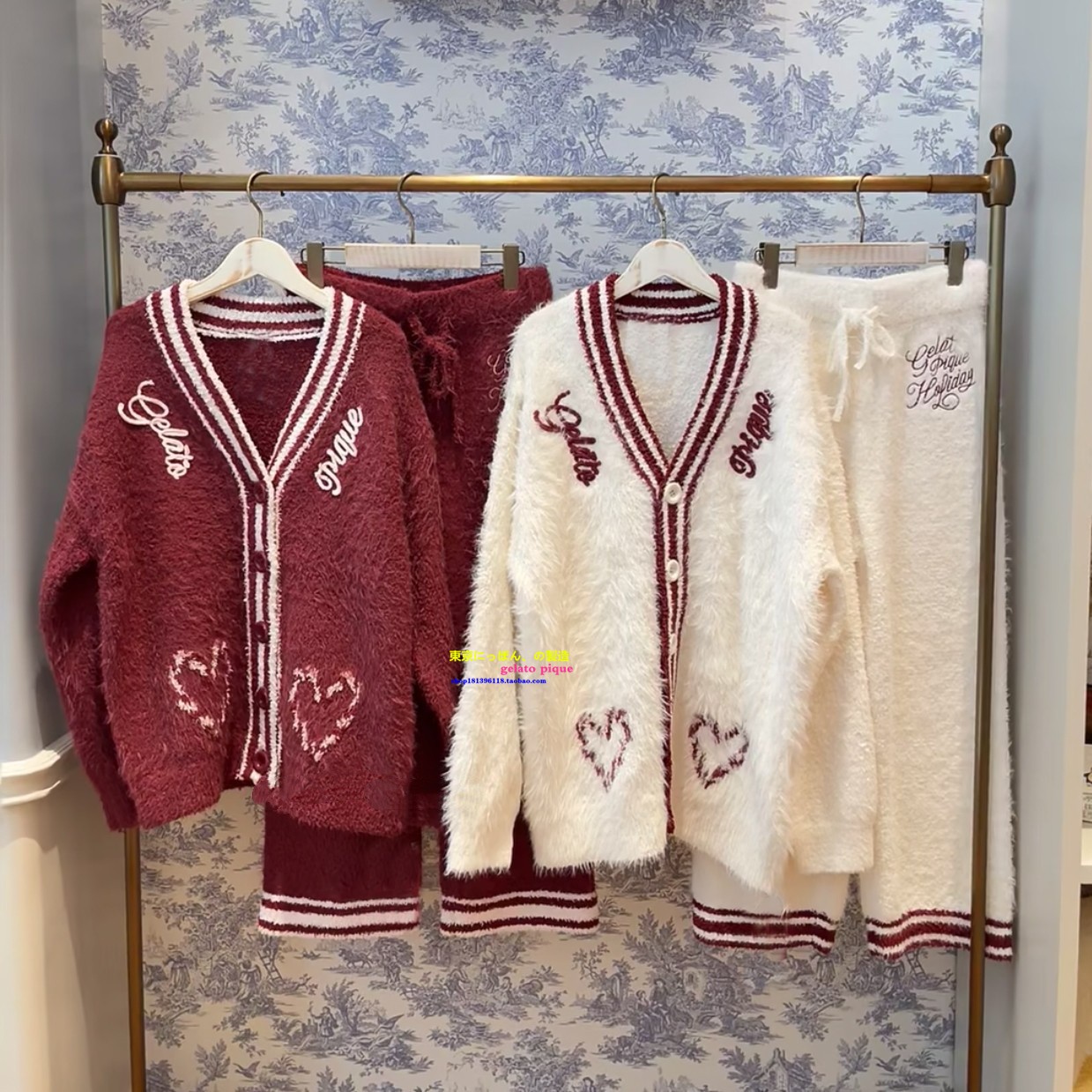 日本GP冬季款毛绒圣诞红新年睡衣