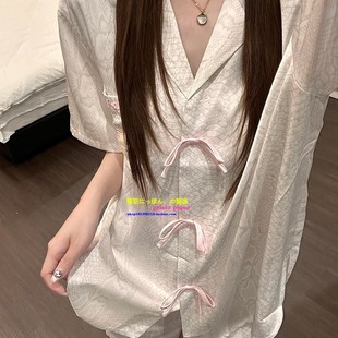 日本GP夏新款 高级感甜美短长袖 睡衣凯蒂猫蝴蝶结可外穿家居服套装